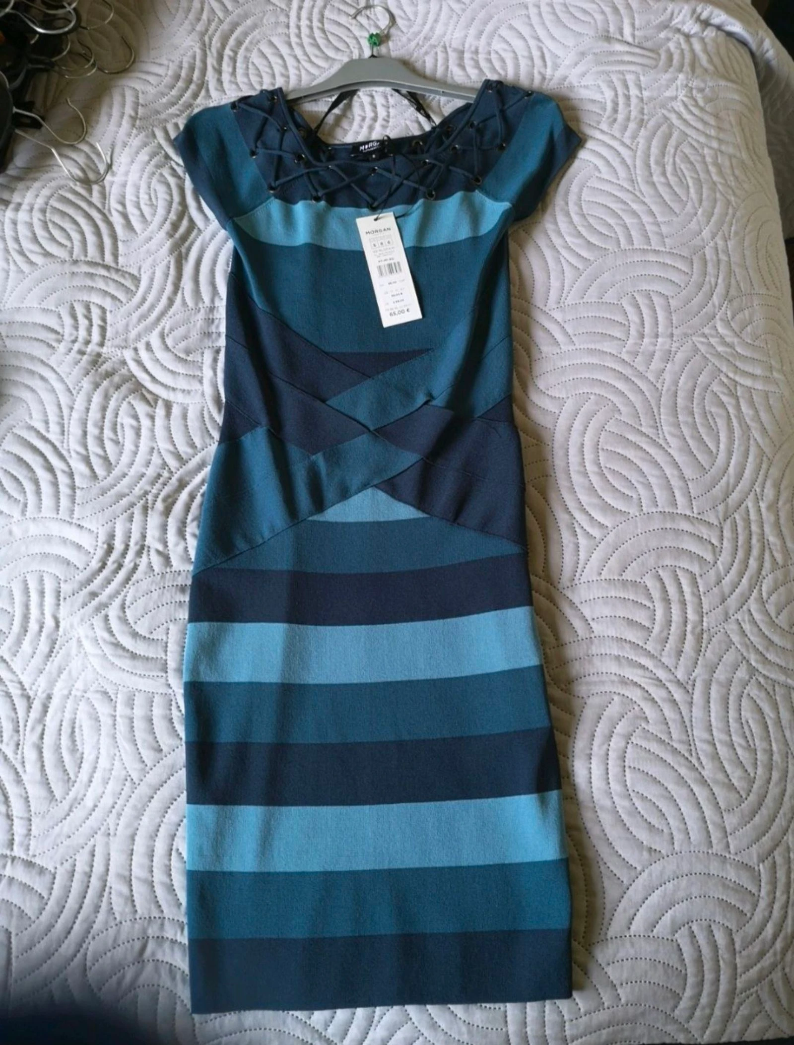 Robe bleue rayée Morgan neuve taille 36/S